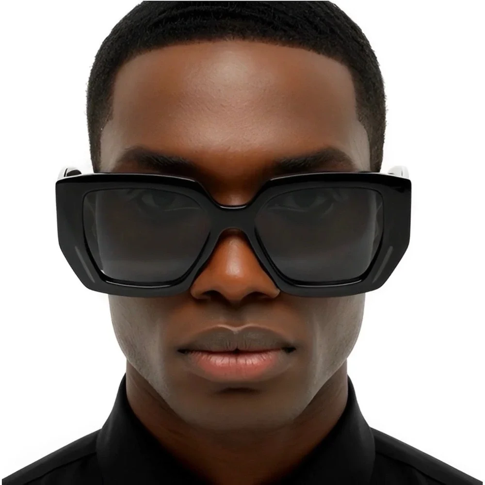 Oversized Black Square Sunglasses Men's Fashion Eyeglasses Hip‎ Hop Cholo Rapper